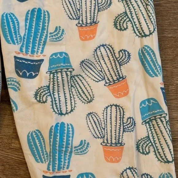 Handmade cactus print kids leggings - Picture 2 of 6
